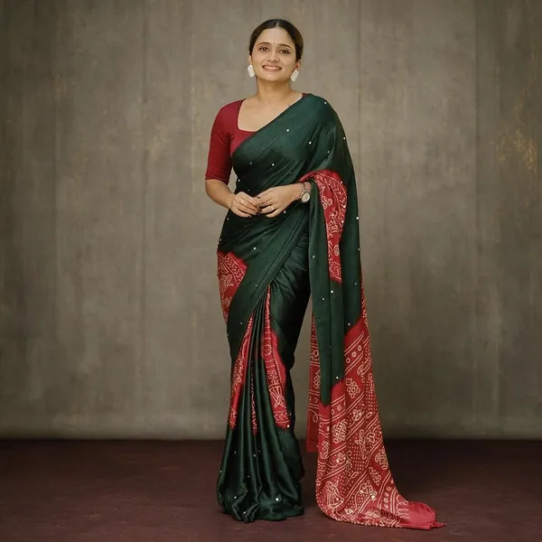 Green_Modal_Silk_Printed_Saree_For_Women