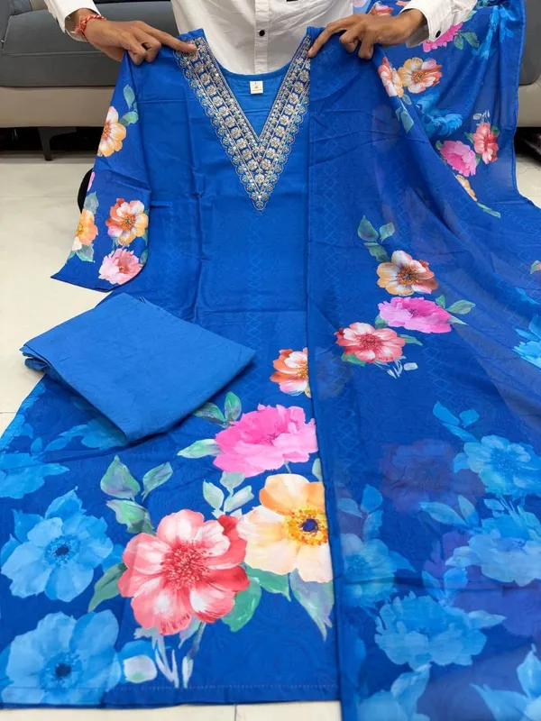 Blue_Floral_Print_Straight_Kurta_Set_for_Women
