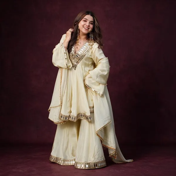 Cream_Georgette_Embellished_Anarkali_Suit_Set_For_Women
