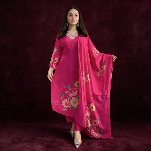 Pink_Silk_Floral_Embellished_Kurta_Set_For_Women