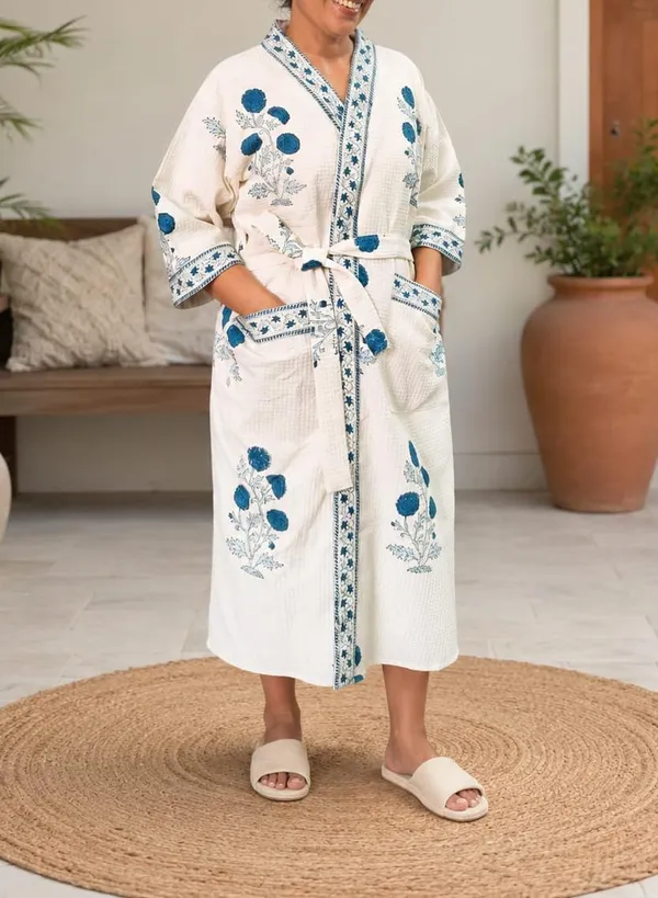 Multicolor_Cotton_Bathrobes_For_Unisex