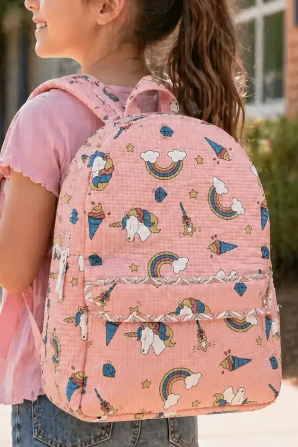 Peach_Cotton_Kids_Quilted_Backpacks_For_Boys_&_Girls