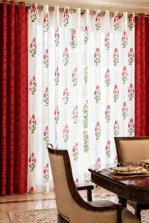 White_&_Red_Cotton_Curtains_For_Door