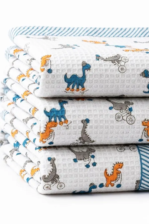 Multicolor_Waffle_Cotton_Bathing_Towel_For_Boys_&_Girls