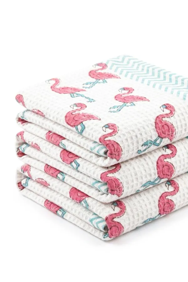 White_&_Pink_Waffle_Cotton_Bathing_Towel_For_Boys_&_Girls