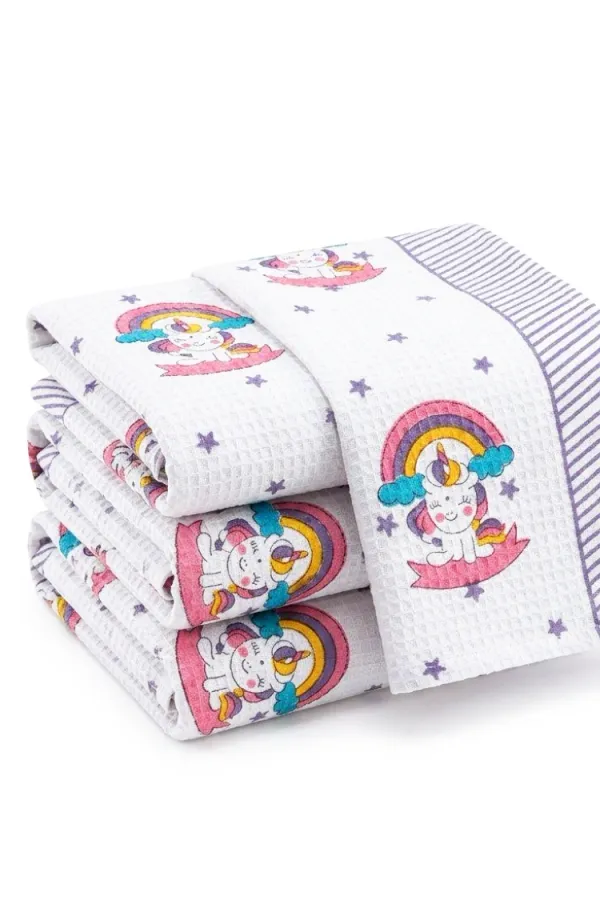 White_&_Purple_Waffle_Cotton_Bathing_Towel_For_Boys_&_Girls