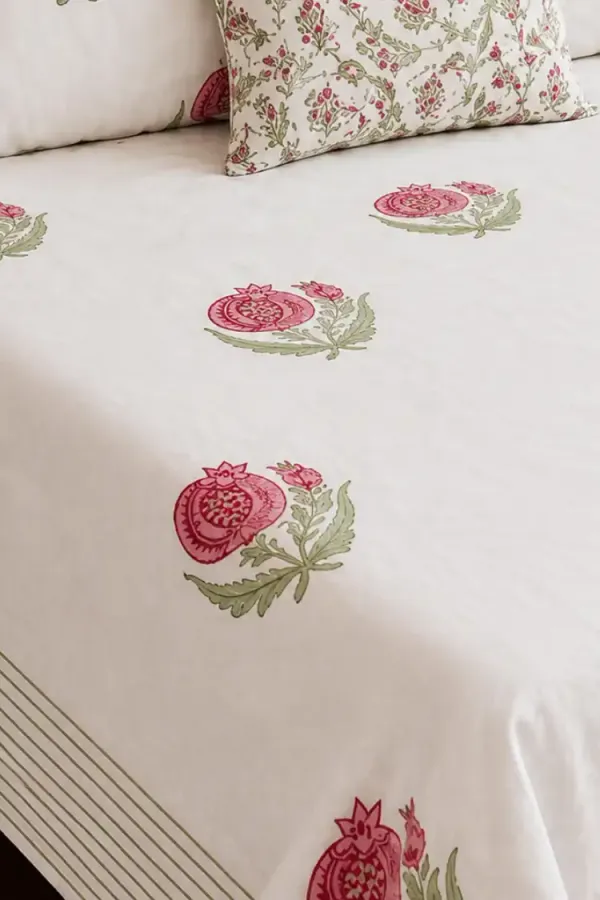 White_&_Red_Organic_Percale_Cotton_Bedsheets_For_Unisex