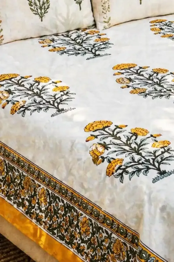 Yellow_&_Blue_Organic_Percale_Cotton_Bedsheets