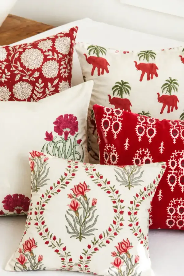 Red_Organic_Percale_Cotton_Premium_Handblock_Cushions