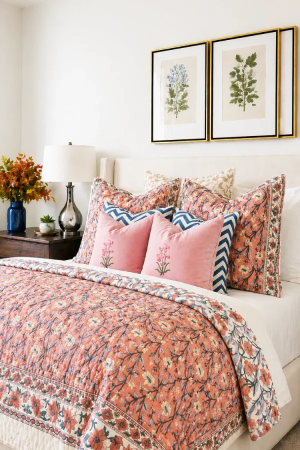 Peach_Organic_Percale_Cotton_King_Size_AC_Quilts_For_Unisex