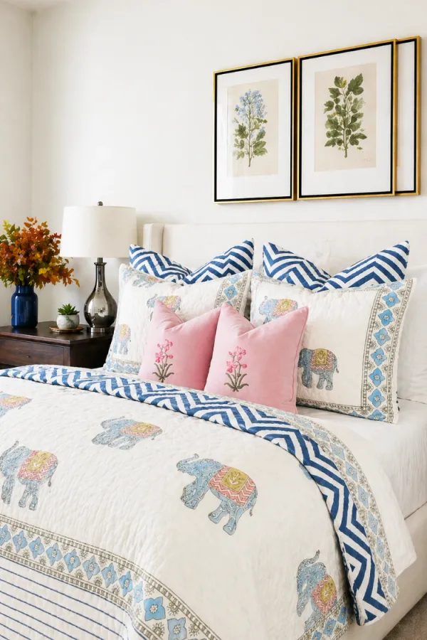Blue_Pink_Organic_Percale_Cotton_King_Size_AC_Quilts_For_Unisex
