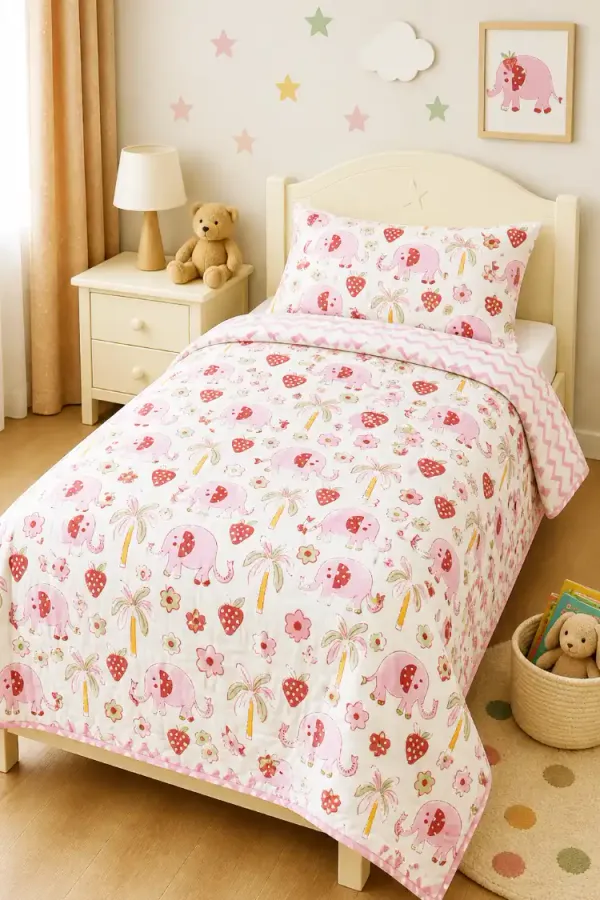 Pink_Organic_Percale_Cotton_Kids_Dohars_For_Boys_&_Girls