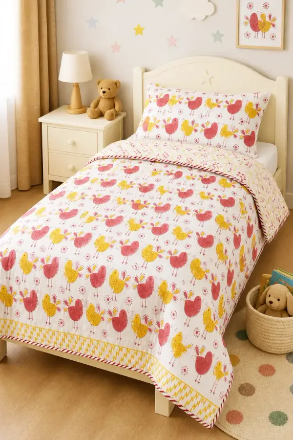 Pink_Orange_Organic_Percale_Cotton_Kids_Dohars_For_Boys_&_Girls