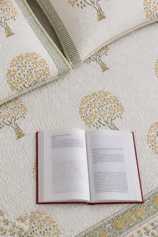 Peach_Yellow_Green_Organic_Percale_Cotton_Bed_Covers_For_Unisex