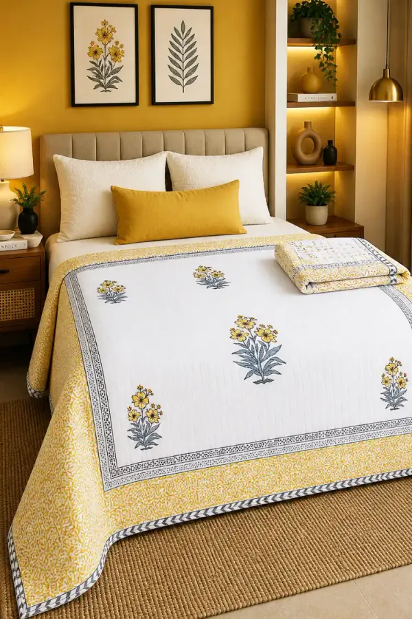 Yellow_Blue_Organic_Percale_Cotton_Dohars_(Summer_Blankets)