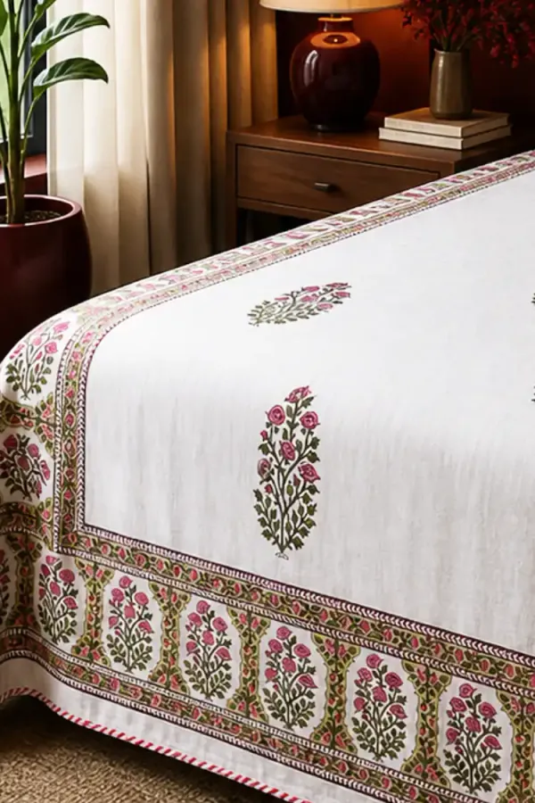 Pink_Green_Organic_Percale_Cotton_Dohars_(Summer_Blankets)