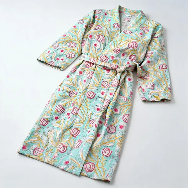 Multicolor_Cotton_Bathrobes_For_Unisex