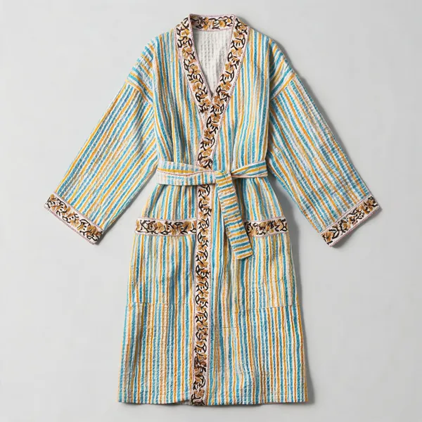 Multicolor_Cotton_Bathrobes_For_Unisex