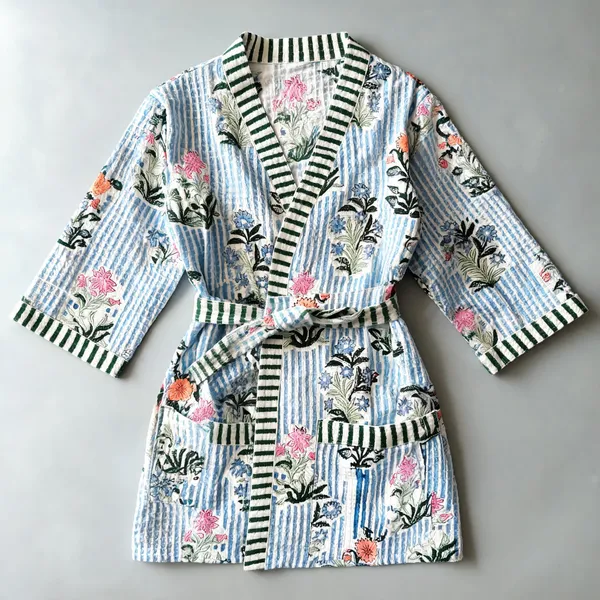 Multicolor_Cotton_Bathrobes_For_Unisex