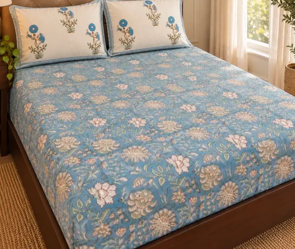 Light_Blue_Organic_Percale_Cotton_Bedsheets_For_Unisex