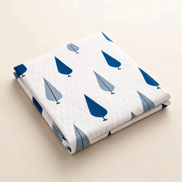 White_&_Blue_Organic_Percale_Cotton_Bedsheets_For_Unisex
