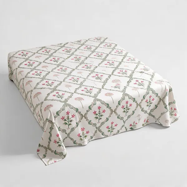White_Sage_Pink_Organic_Percale_Cotton_Bedsheets_For_Unisex