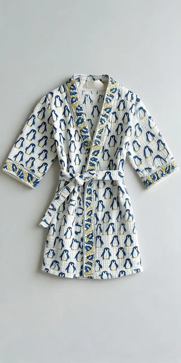 Multicolor_Waffle_Cotton_Kids_Bathrobes_For_Boys_&_Girls