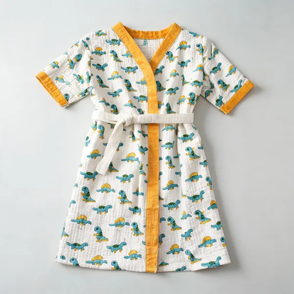 Multicolor_Waffle_Cotton_Kids_Bathrobes_For_Boys_&_Girls