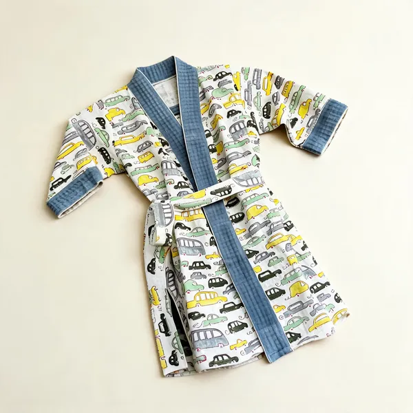 Multicolor_Waffle_Cotton_Kids_Bathrobes_For_Boys_&_Girls