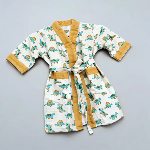 Multicolor_Waffle_Cotton_Kids_Bathrobes_For_Boys_&_Girls