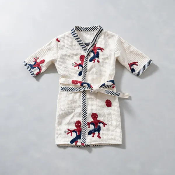 Multicolor_Waffle_Cotton_Kids_Bathrobes_For_Boys_&_Girls