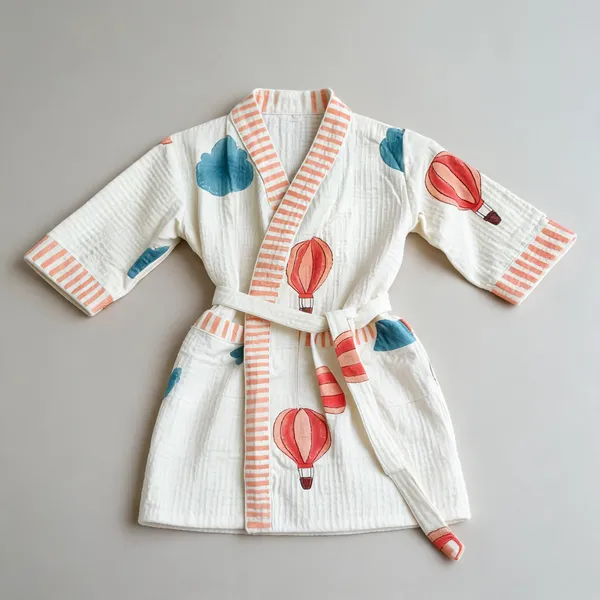 Multicolor_Waffle_Cotton_Kids_Bathrobes_For_Boys_&_Girls