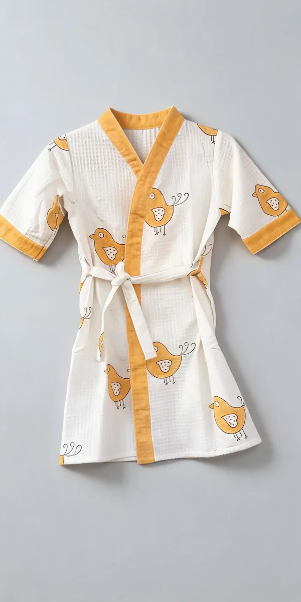 Multicolor_Waffle_Cotton_Kids_Bathrobes_For_Boys_&_Girls