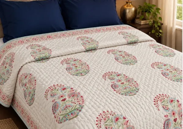 Blue_Grey_Organic_Percale_Cotton_King_Size_AC_Quilts_For_Unisex