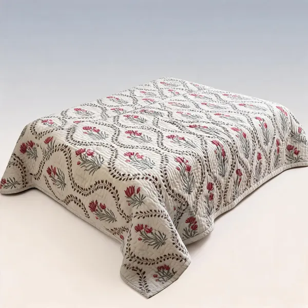 Grey_Pink_Organic_Percale_Cotton_King_Size_AC_Quilts_For_Unisex