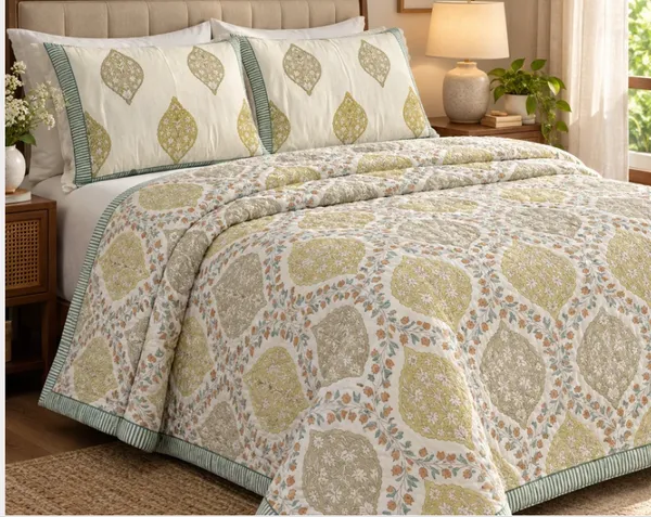 Grey_Red_Organic_Percale_Cotton_King_Size_AC_Quilts_For_Unisex
