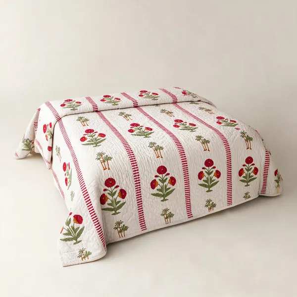 Yellow_Blue_Organic_Percale_Cotton_King_Size_AC_Quilts_For_Unisex