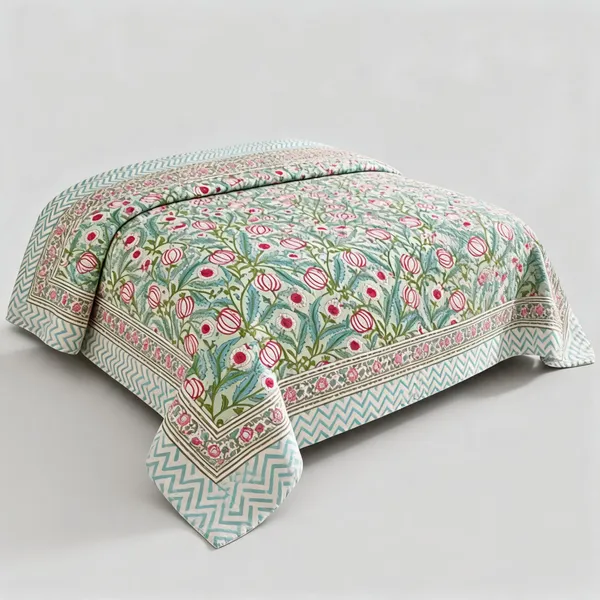 White_N_Blue_Organic_Percale_Cotton_King_Size_AC_Quilts_For_Unisex