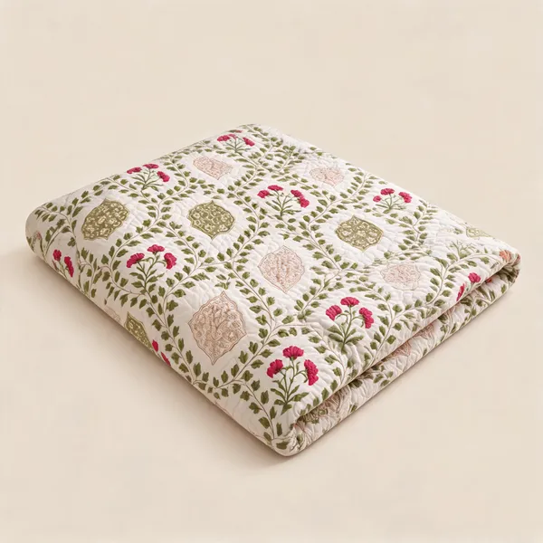 Peach_Organic_Percale_Cotton_King_Size_AC_Quilts_For_Unisex