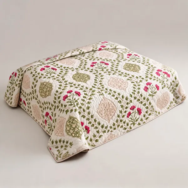 Red_Green_Organic_Percale_Cotton_King_Size_AC_Quilts_For_Unisex