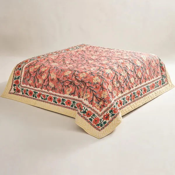 Peach_Organic_Percale_Cotton_King_Size_AC_Quilts_For_Unisex