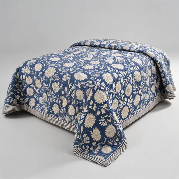 Blue_Organic_Percale_Cotton_King_Size_AC_Quilts_For_Unisex