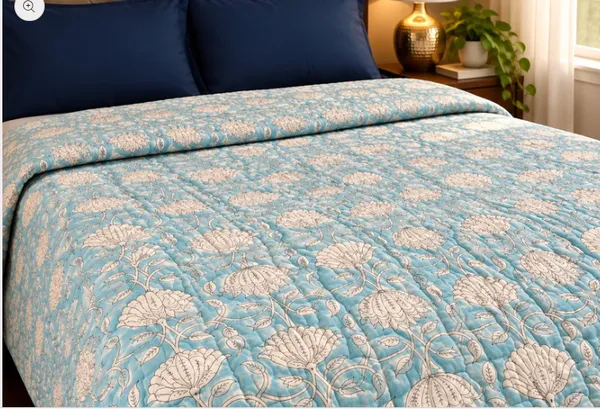 Sky_Blue_Organic_Percale_Cotton_King_Size_AC_Quilts_For_Unisex