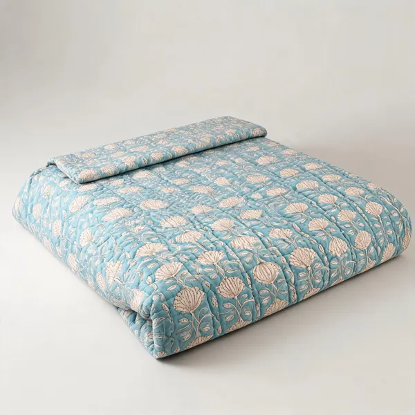 Sky_Blue_Organic_Percale_Cotton_King_Size_AC_Quilts_For_Unisex