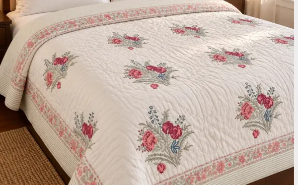 Grey_Red_Organic_Percale_Cotton_King_Size_AC_Quilts_For_Unisex