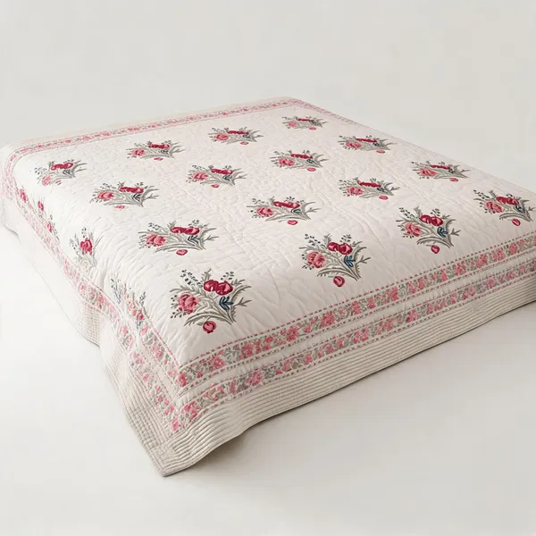 Grey_Red_Organic_Percale_Cotton_King_Size_AC_Quilts_For_Unisex