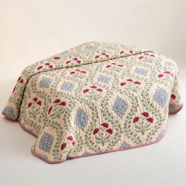 Blue_Magenta_Organic_Percale_Cotton_King_Size_AC_Quilts_For_Unisex