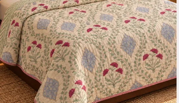 Blue_Magenta_Organic_Percale_Cotton_King_Size_AC_Quilts_For_Unisex
