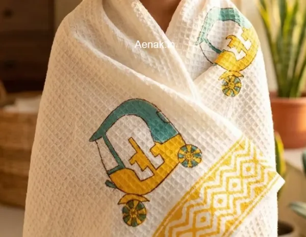 Handblock_Desi_Auto_Waffle_Kids_Towel