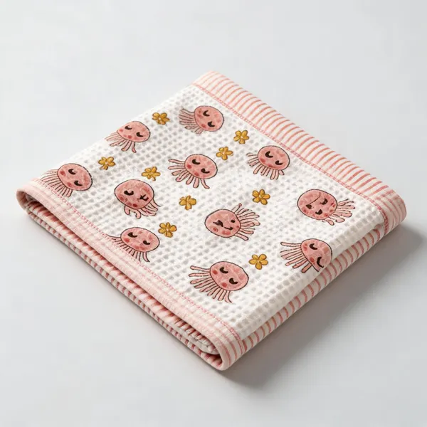 White_Peach_Waffle_Cotton_Bathing_Towel_For_Boys_&_Girls